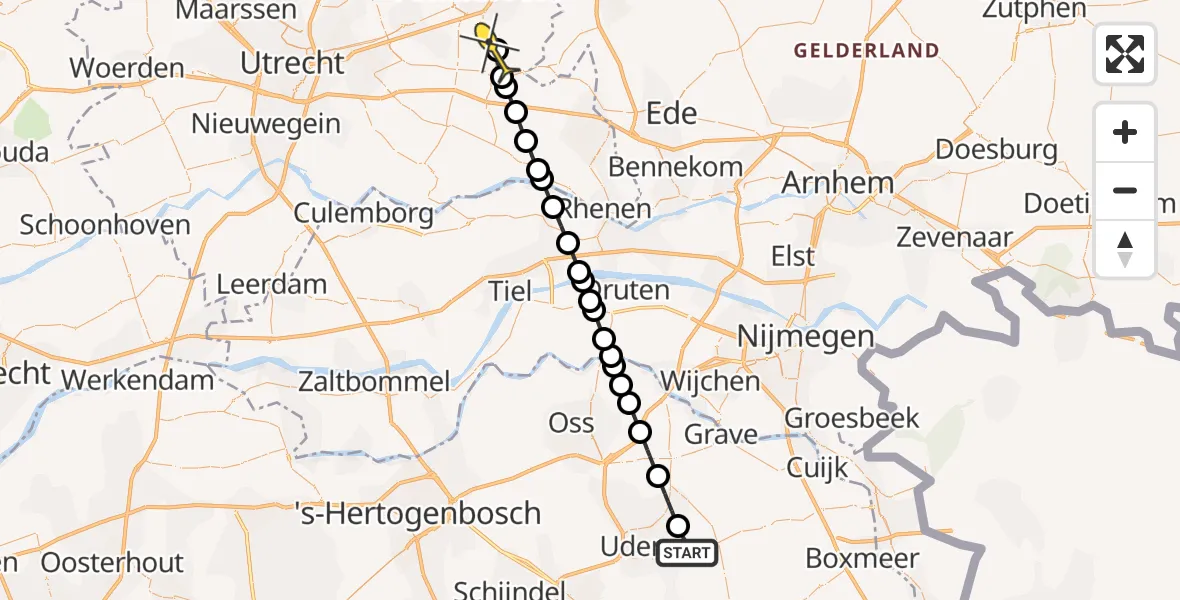 Routekaart van de vlucht: Lifeliner 3 naar Woudenberg, Vieweg