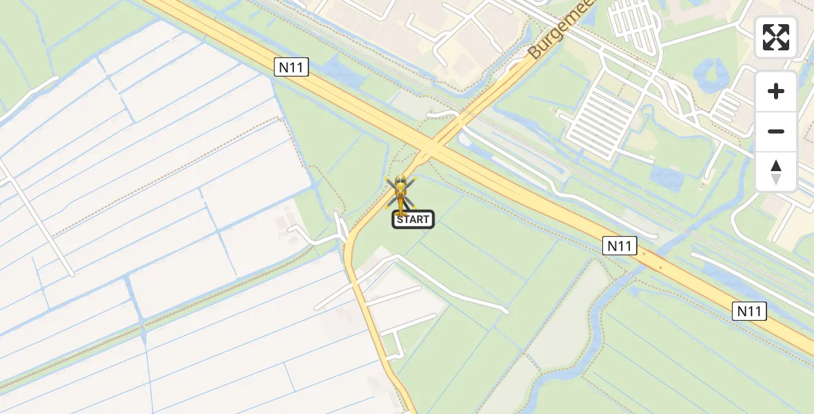 Vluchtroute Traumahelikopter Zoeterwoude - Zoeterwoude, 01 januari 2026, 16:05