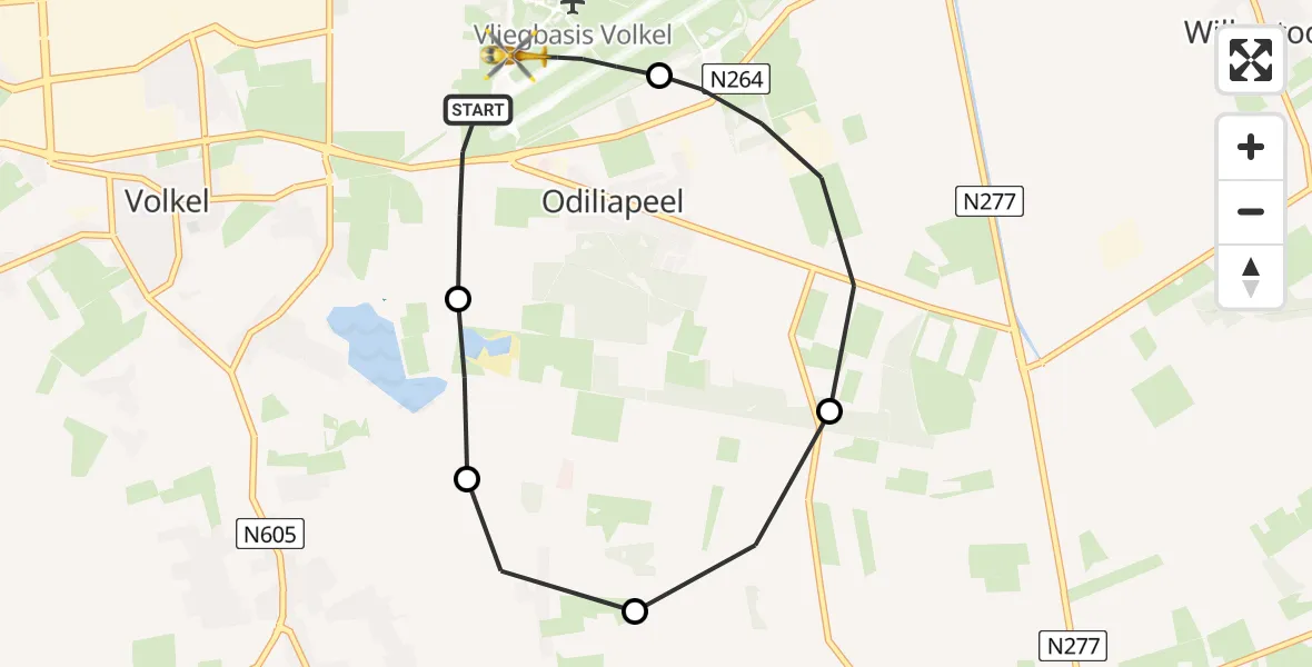 Vluchtroute Traumahelikopter Vliegbasis Volkel - Vliegbasis Volkel, 01 januari 2026, 18:39