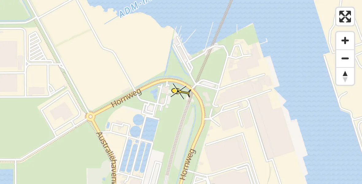 Routekaart van de vlucht: Lifeliner 1 naar Amsterdam Heliport