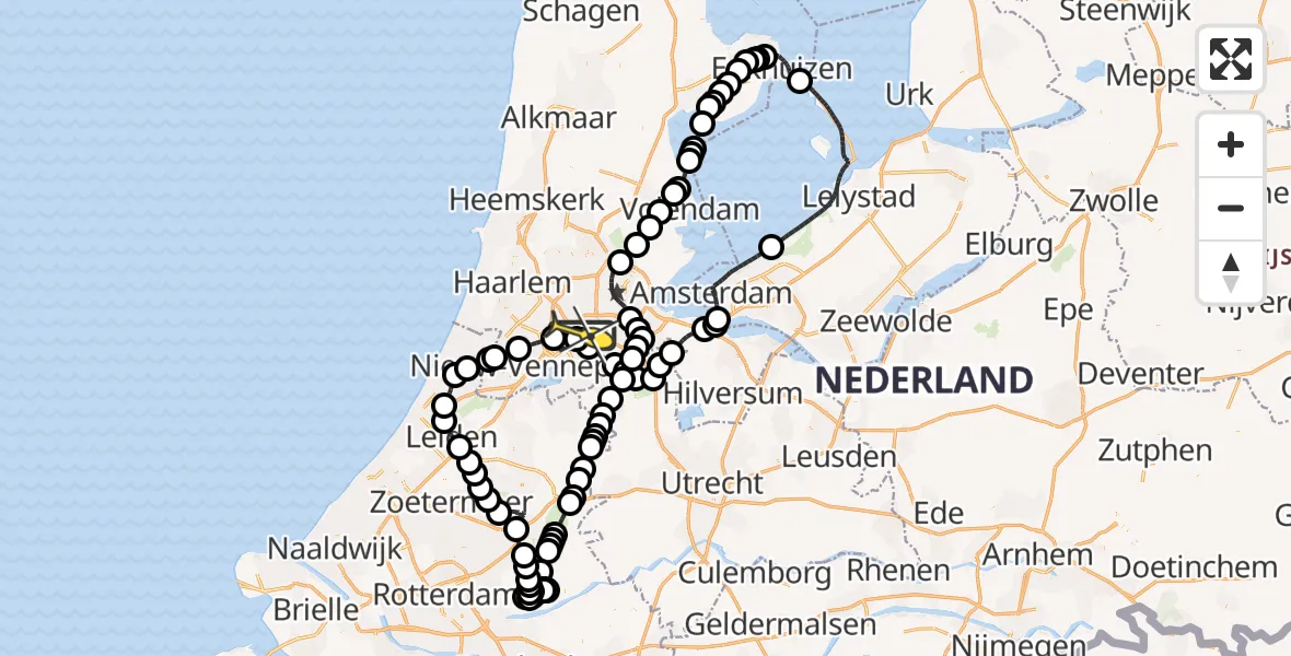 Routekaart van de vlucht: Politiehelikopter naar Schiphol, Thermiekstraat