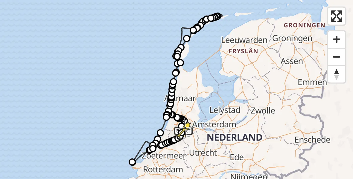 Routekaart van de vlucht: Politiehelikopter naar Schiphol, Thermiekstraat
