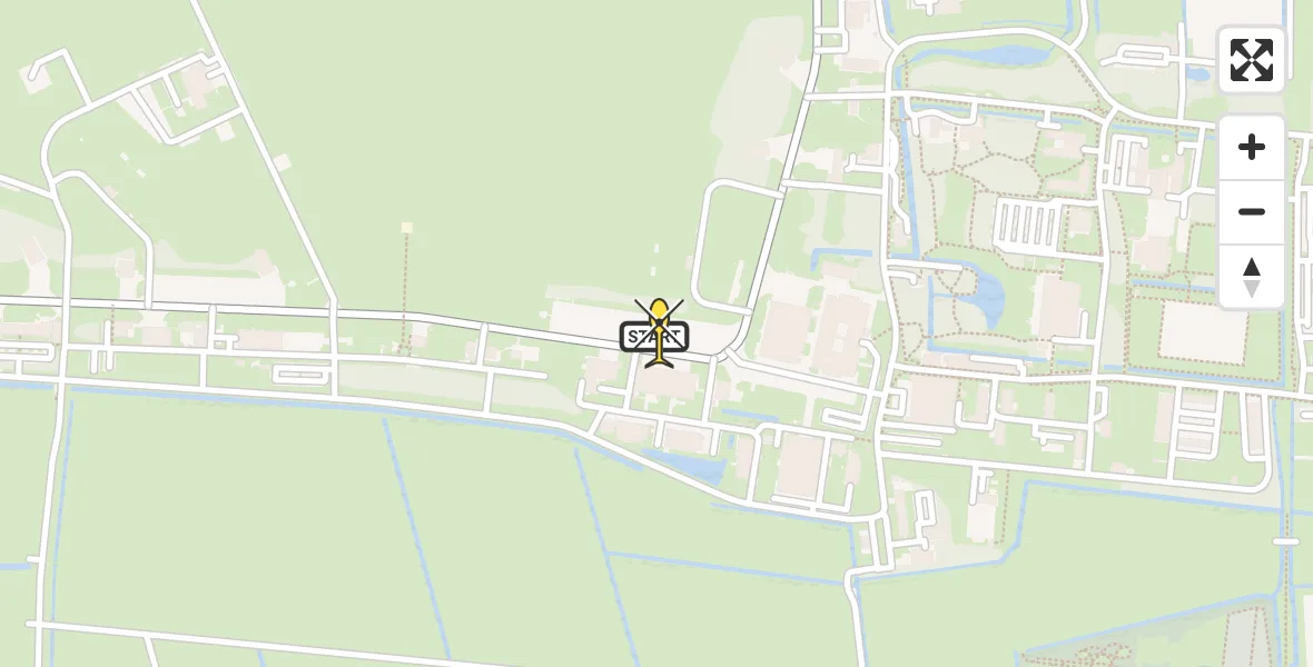 Routekaart van de vlucht: Ambulancehelikopter naar Vliegbasis Leeuwarden, Keegsdijkje