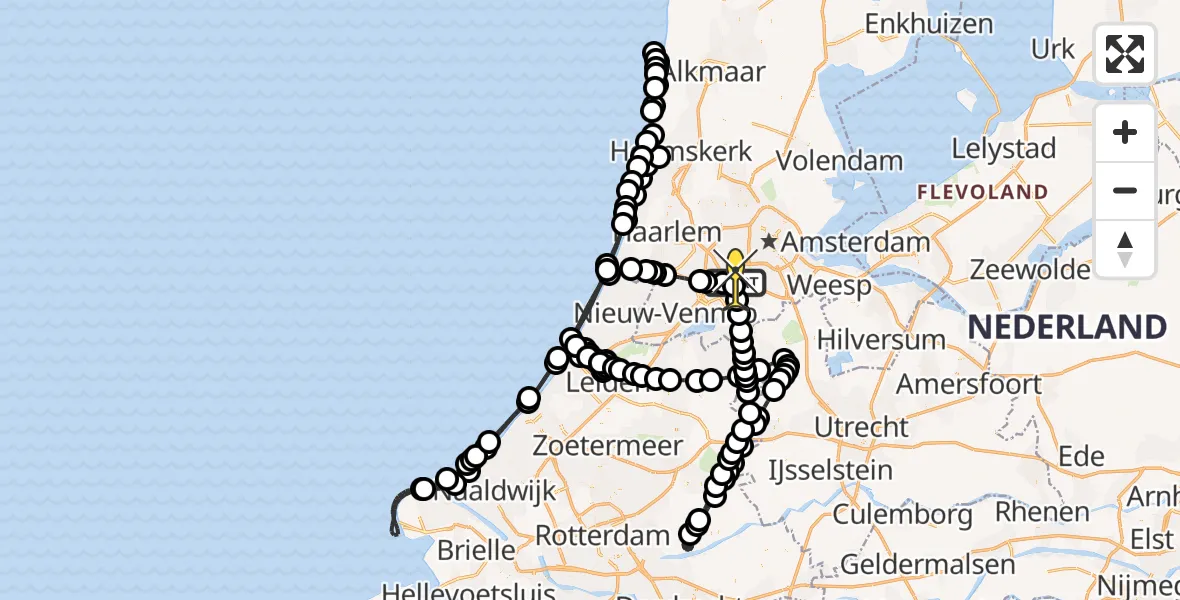 Routekaart van de vlucht: Politiehelikopter naar Schiphol, Thermiekstraat