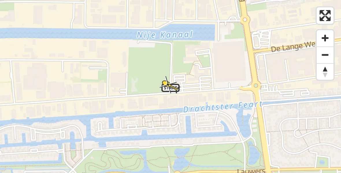 Routekaart van de vlucht: Lifeliner 4 naar Drachten, Tussendiepen