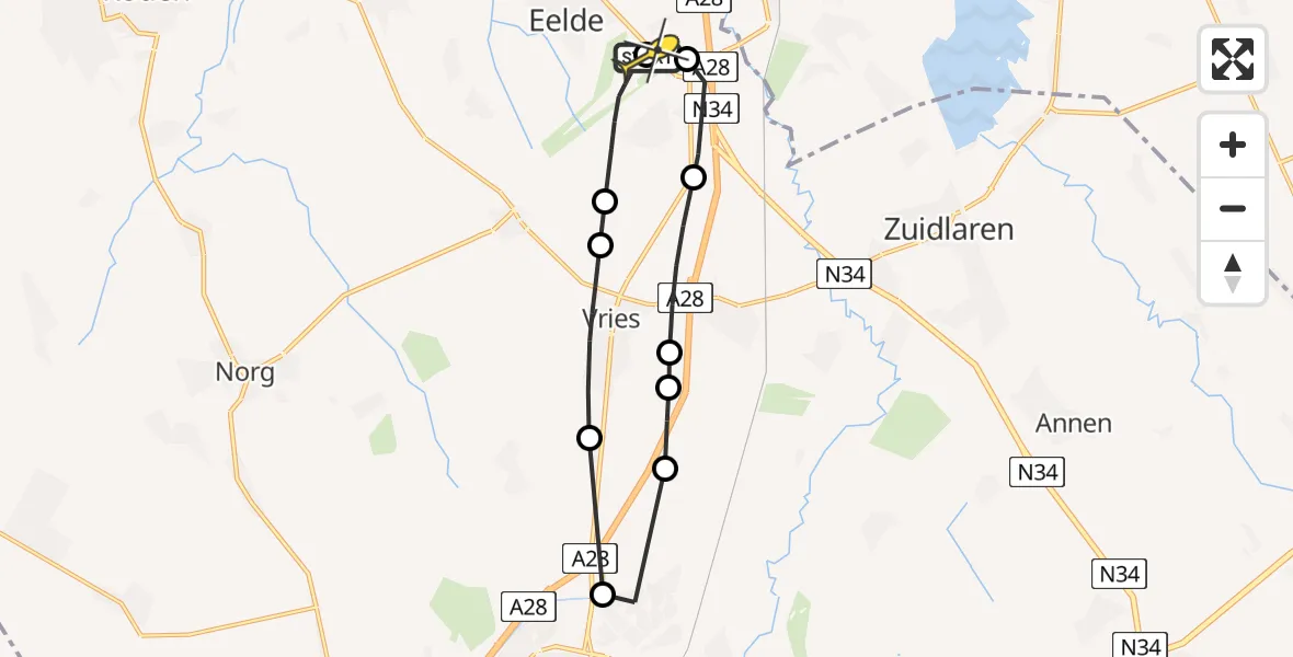 Routekaart van de vlucht: Lifeliner 4 naar Groningen Airport Eelde, Machlaan