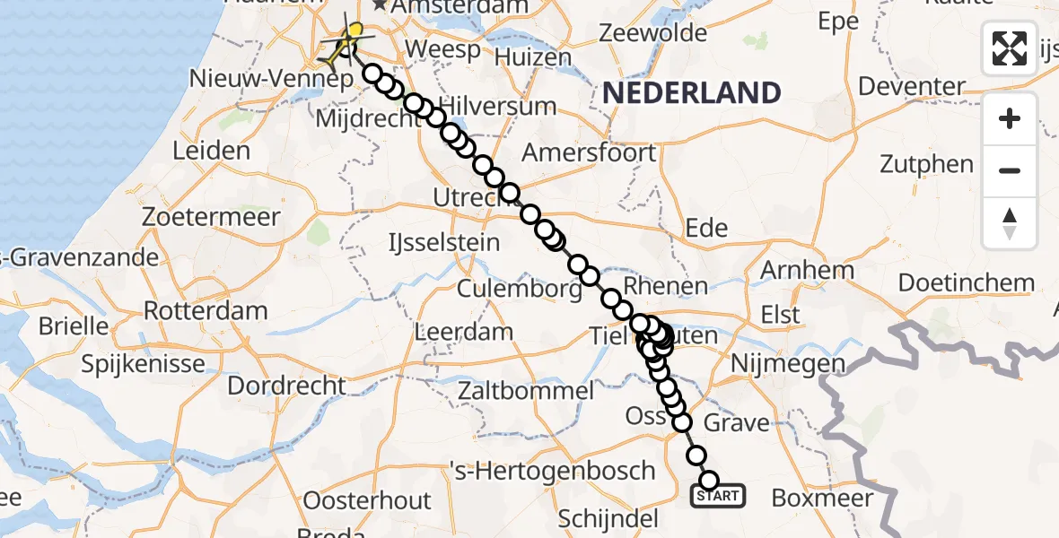 Routekaart van de vlucht: Politiehelikopter naar Schiphol, Thermiekstraat