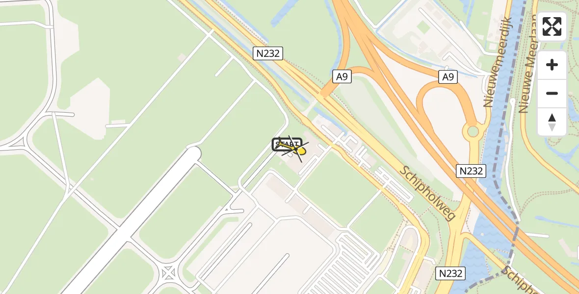 Routekaart van de vlucht: Politieheli naar Schiphol, Walaardt Sacréstraat