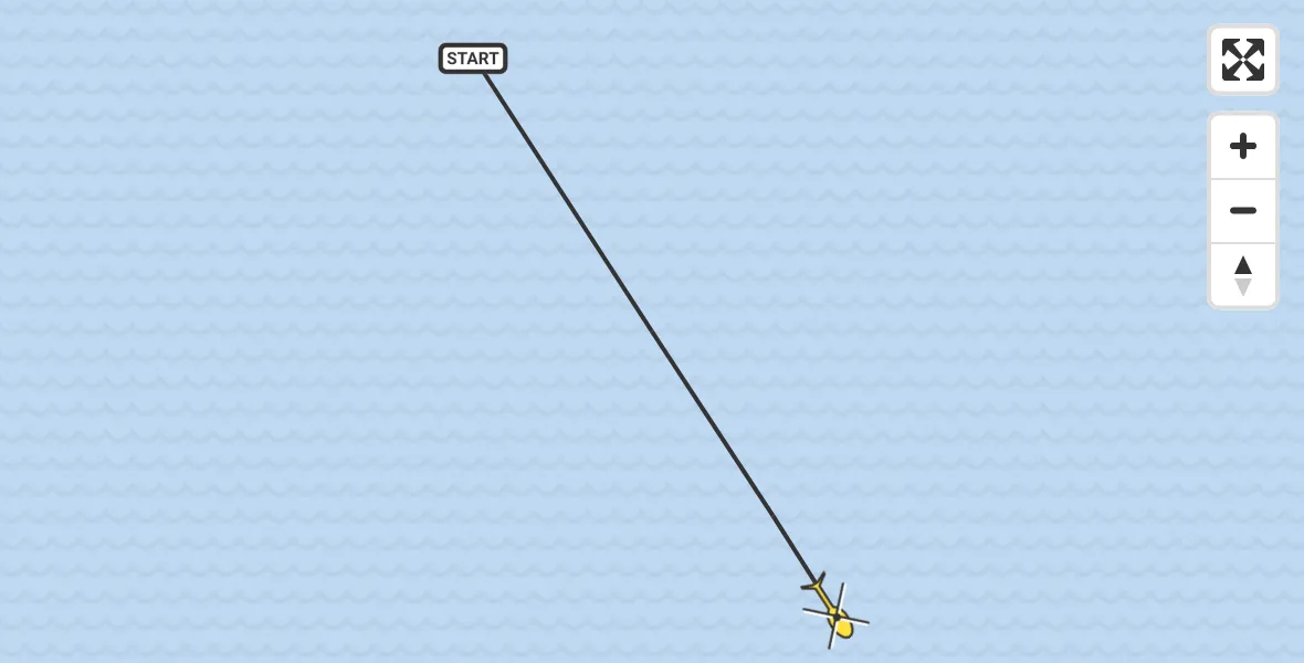 Vluchtroute Kustwachthelikopter van  naar 