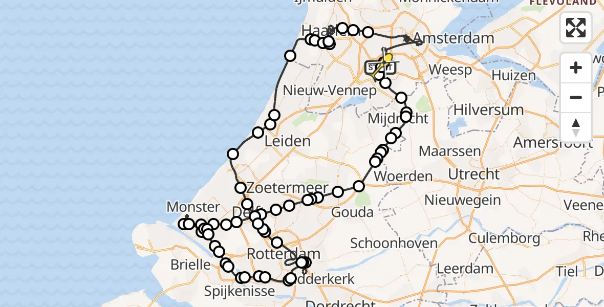 Routekaart van de vlucht: Politiehelikopter naar Schiphol, Loevesteinse Randweg