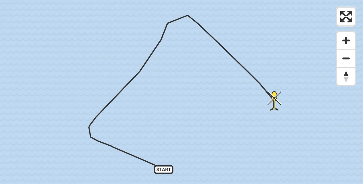 Routekaart van de vlucht: Kustwachthelikopter naar 