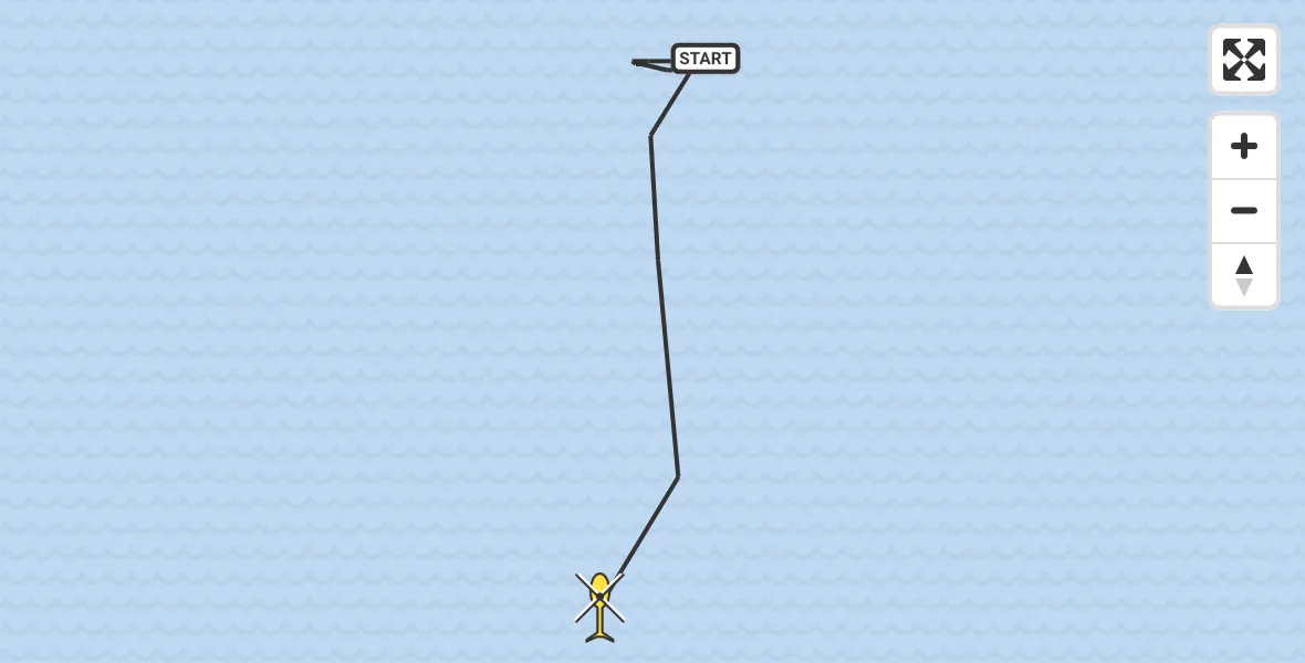 Routekaart van de vlucht: Kustwachthelikopter naar Vlissingen, Domburger Rassen