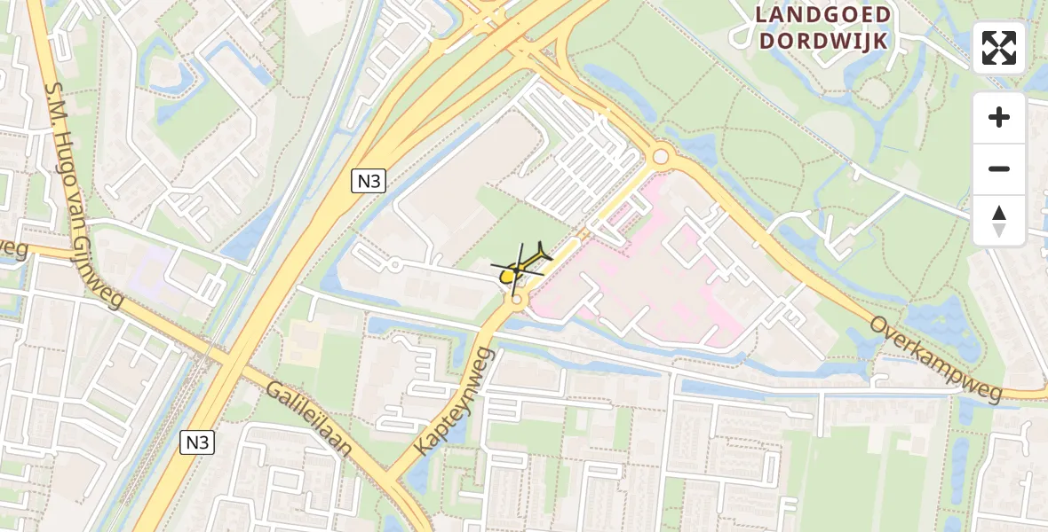 Routekaart van de vlucht: Lifeliner 2 naar Dordrecht