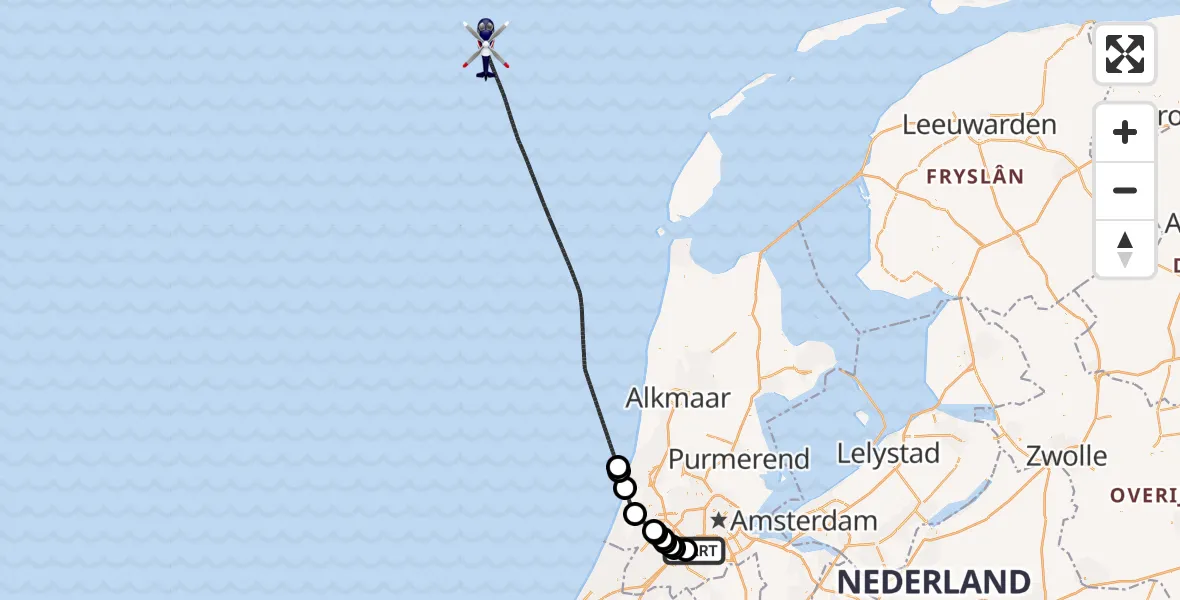 Vluchtroute Politiehelikopter Schiphol - , 06 januari 2026, 08:33