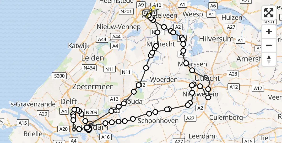 Routekaart van de vlucht: Politiehelikopter naar Schiphol, Thermiekstraat