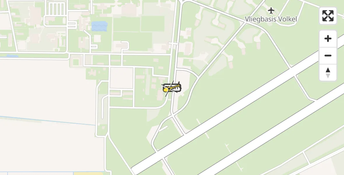 Routekaart van de vlucht: Lifeliner 3 naar Vliegbasis Volkel, Zeelandsedijk
