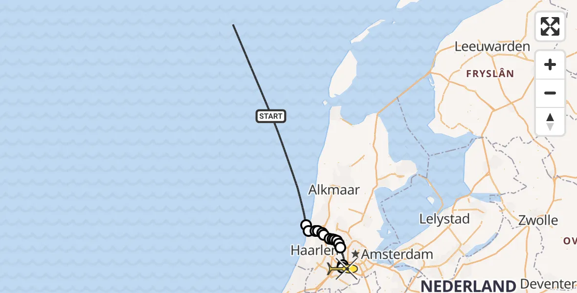 Routekaart van de vlucht: Politieheli naar Schiphol, Thermiekstraat