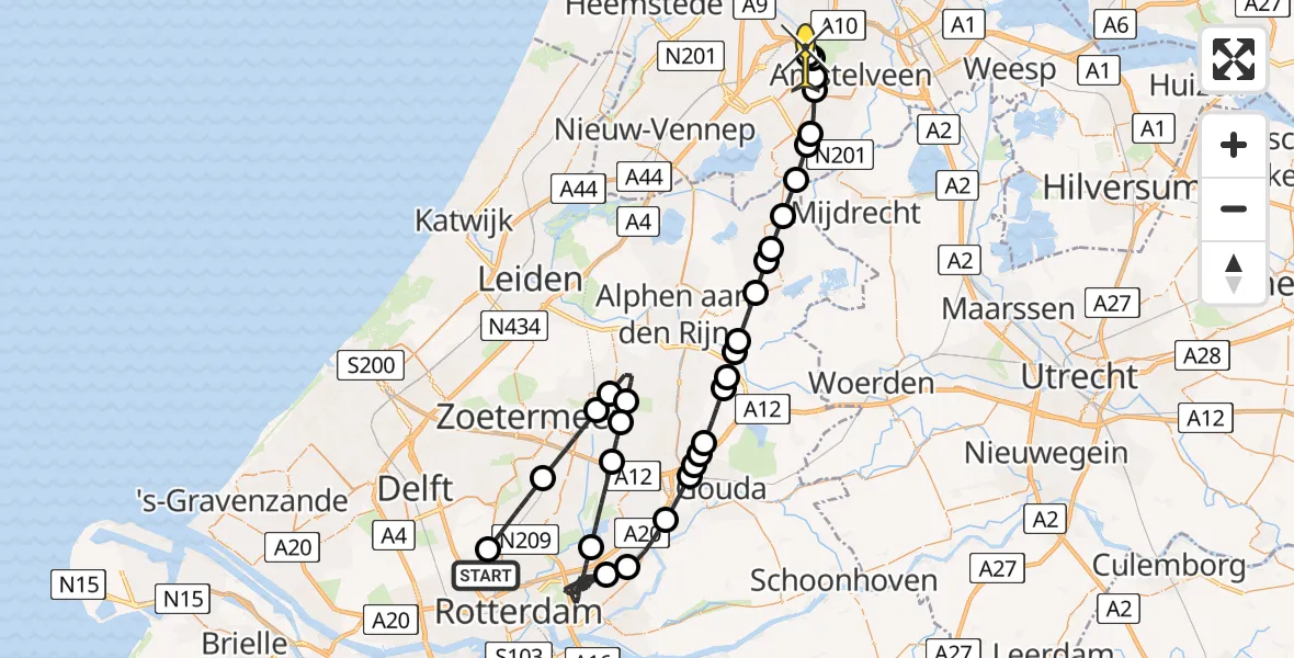 Routekaart van de vlucht: Politiehelikopter naar Schiphol, Thermiekstraat