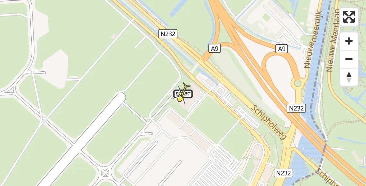 Routekaart van de vlucht: Politiehelikopter naar Schiphol, Walaardt Sacréstraat