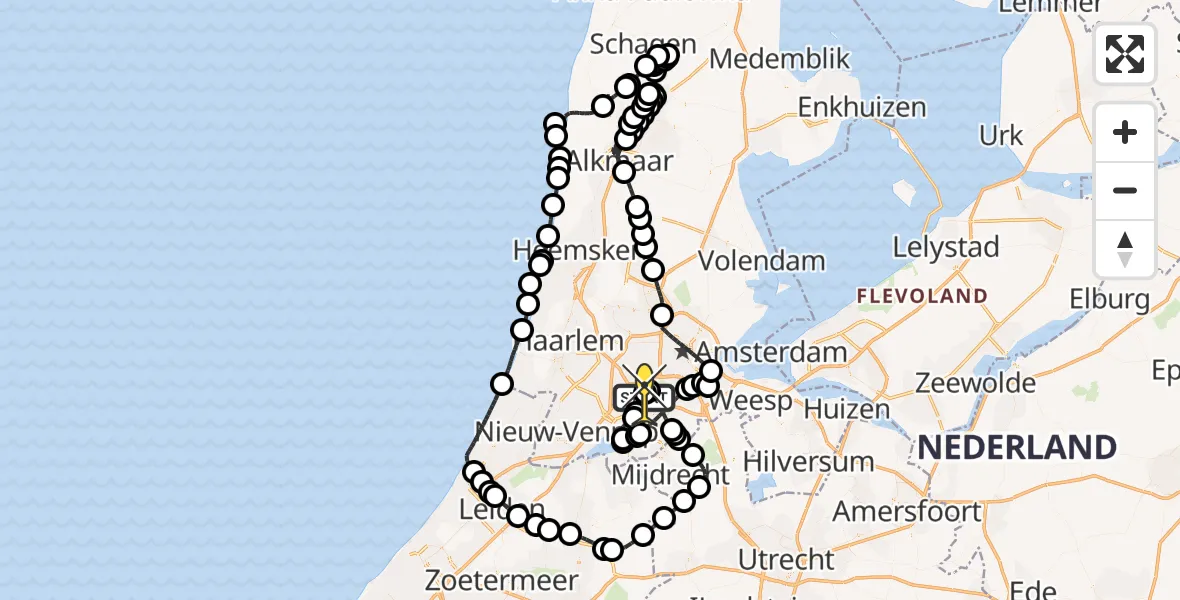 Routekaart van de vlucht: Politieheli naar Schiphol, Loevesteinse Randweg