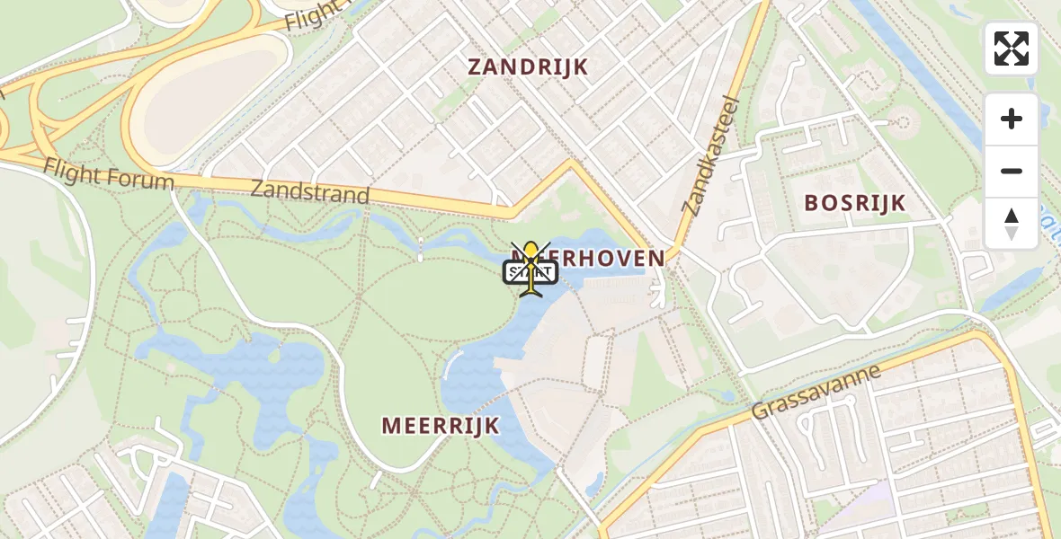 Routekaart van de vlucht: Lifeliner 3 naar Eindhoven, Meerring