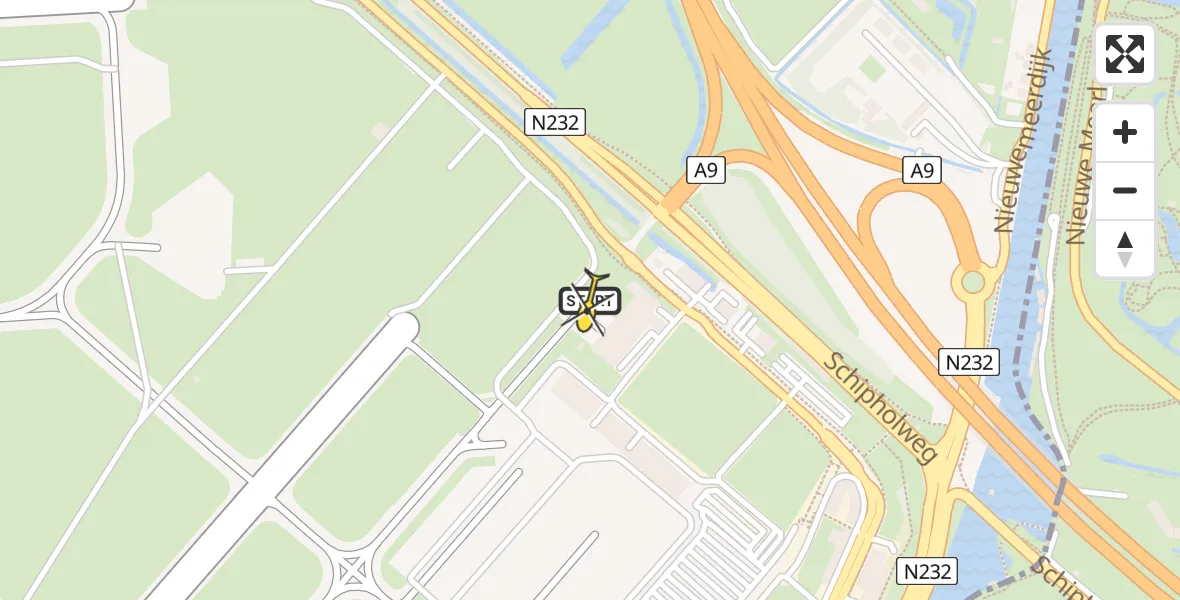 Routekaart van de vlucht: Politiehelikopter naar Schiphol, Loevesteinse Randweg