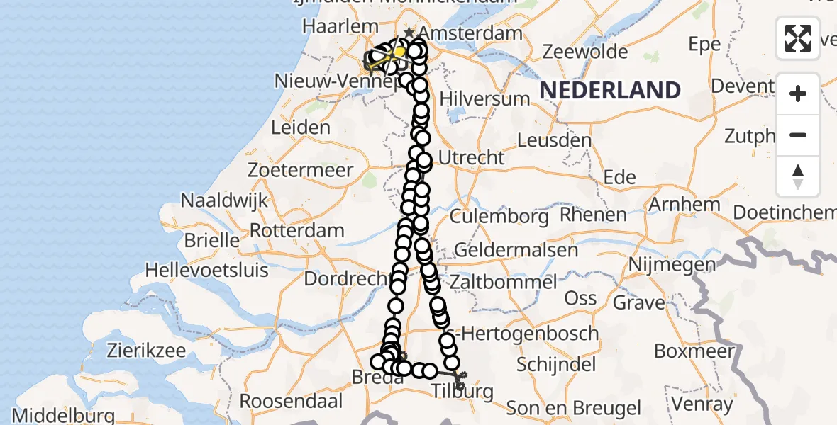 Routekaart van de vlucht: Politieheli naar Schiphol, Thermiekstraat