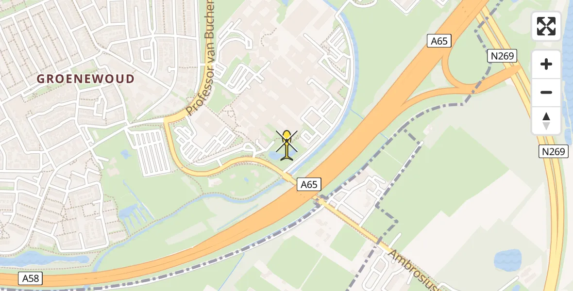 Routekaart van de vlucht: Lifeliner 2 naar Tilburg