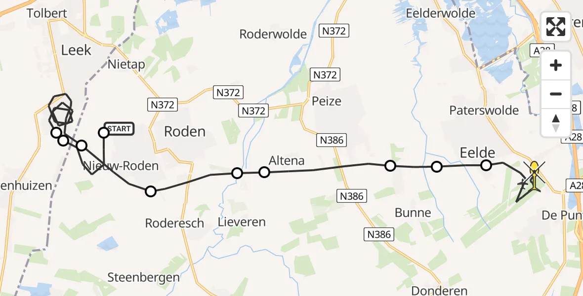 Routekaart van de vlucht: Lifeliner 4 naar Groningen Airport Eelde, Machlaan