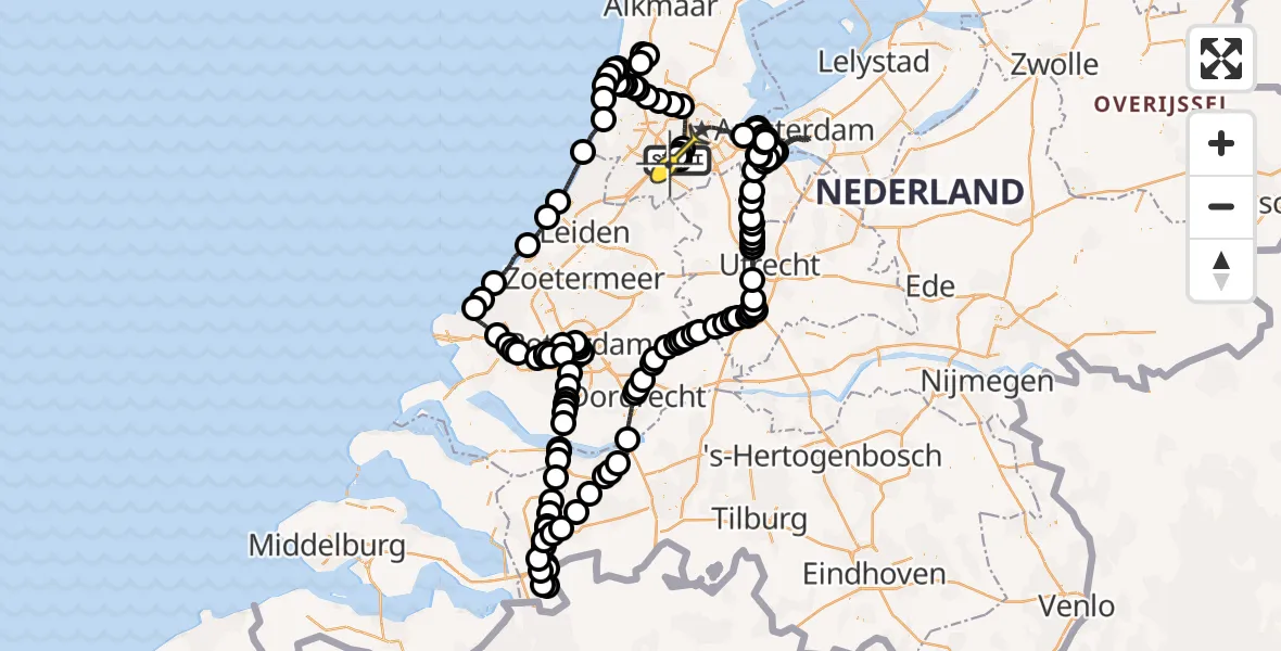 Routekaart van de vlucht: Politieheli naar Schiphol, Thermiekstraat