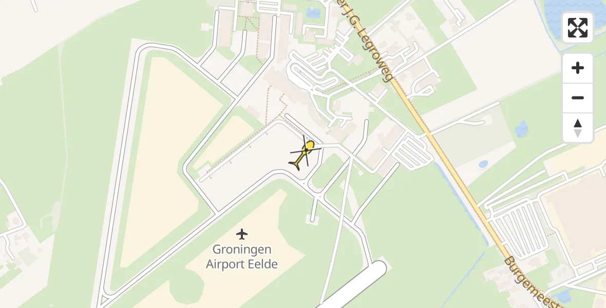 Routekaart van de vlucht: Traumaheli naar Groningen Airport Eelde