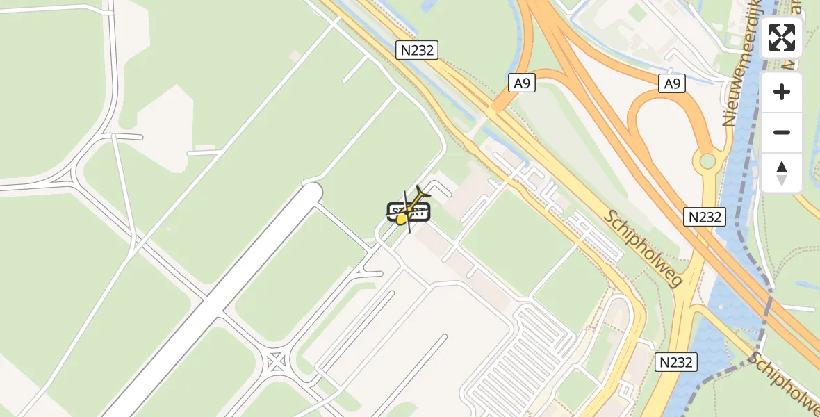 Routekaart van de vlucht: Politiehelikopter naar Schiphol, Thermiekstraat