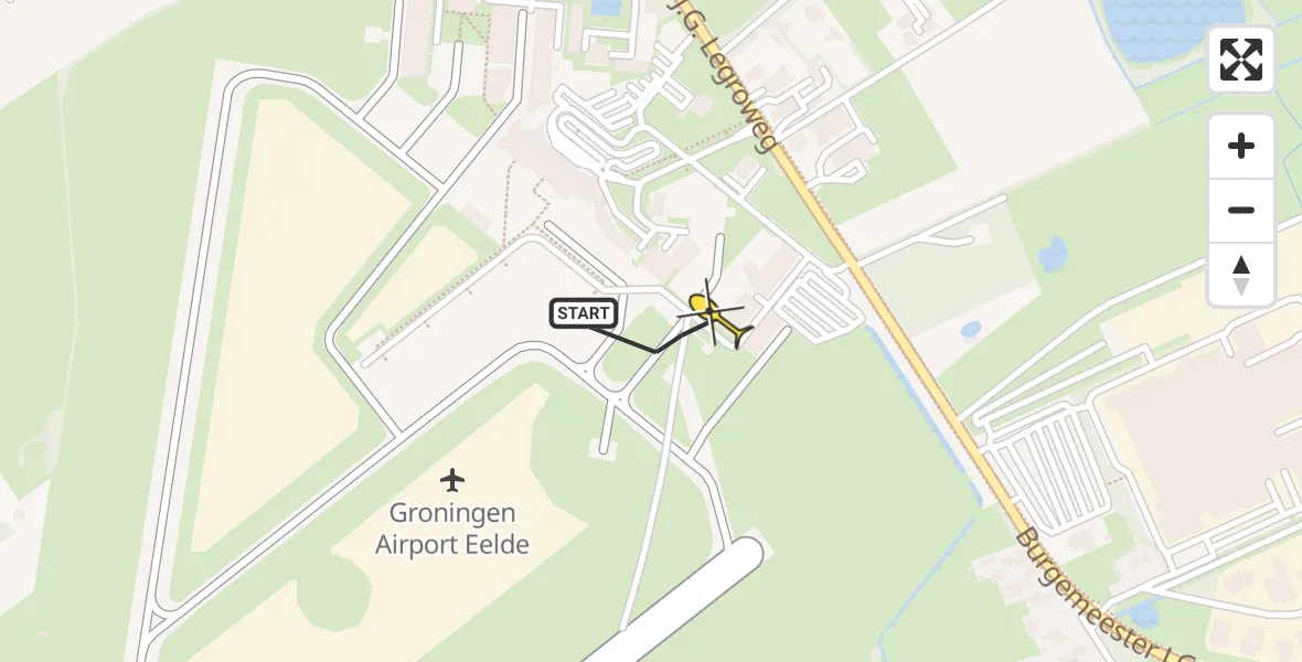 Routekaart van de vlucht: Lifeliner 4 naar Groningen Airport Eelde, Machlaan