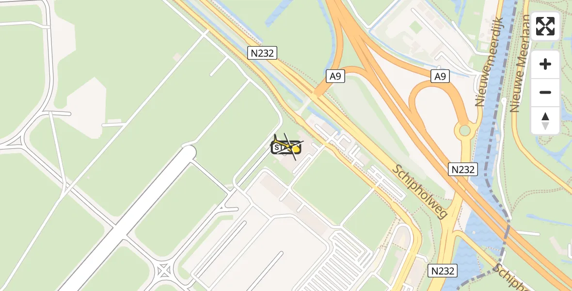 Routekaart van de vlucht: Politiehelikopter naar Schiphol, Walaardt Sacréstraat