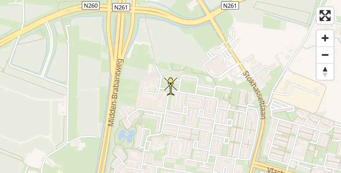 Routekaart van de vlucht: Lifeliner 3 naar Tilburg