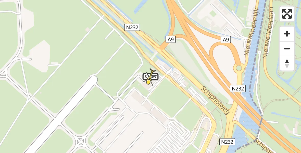 Routekaart van de vlucht: Politiehelikopter naar Schiphol, Thermiekstraat