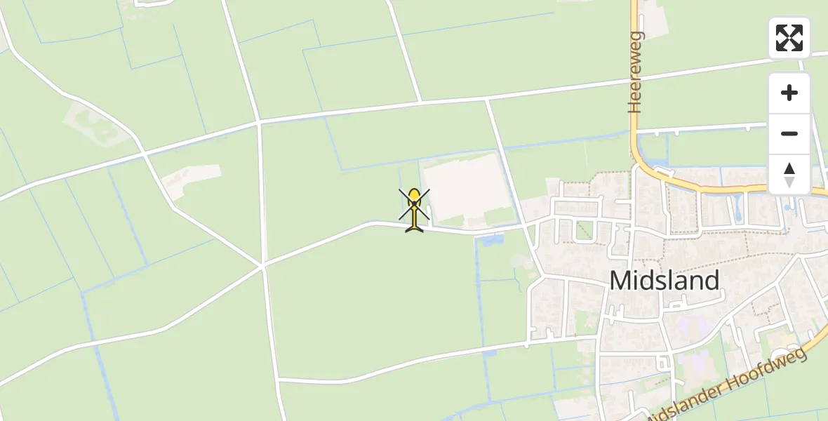 Routekaart van de vlucht: Ambulancehelikopter naar Midsland