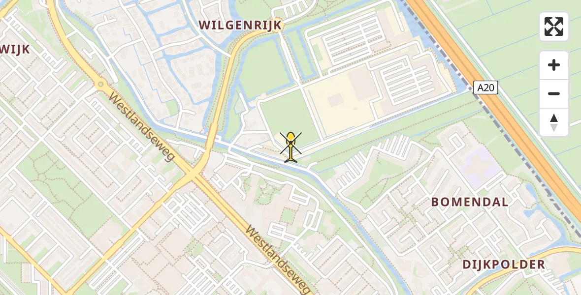 Routekaart van de vlucht: Lifeliner 2 naar Maassluis