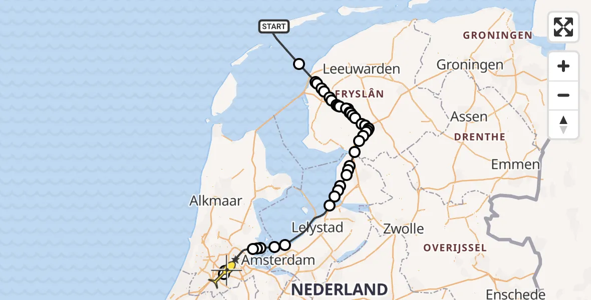 Routekaart van de vlucht: Politieheli naar Schiphol, Thermiekstraat