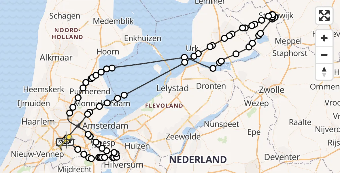 Routekaart van de vlucht: Politieheli naar Schiphol, Thermiekstraat