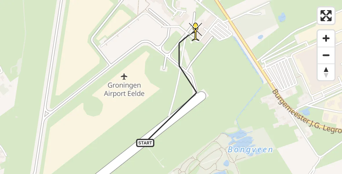Routekaart van de vlucht: Lifeliner 4 naar Groningen Airport Eelde, Machlaan