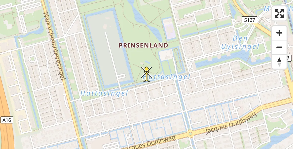 Routekaart van de vlucht: Lifeliner 1 naar Rotterdam