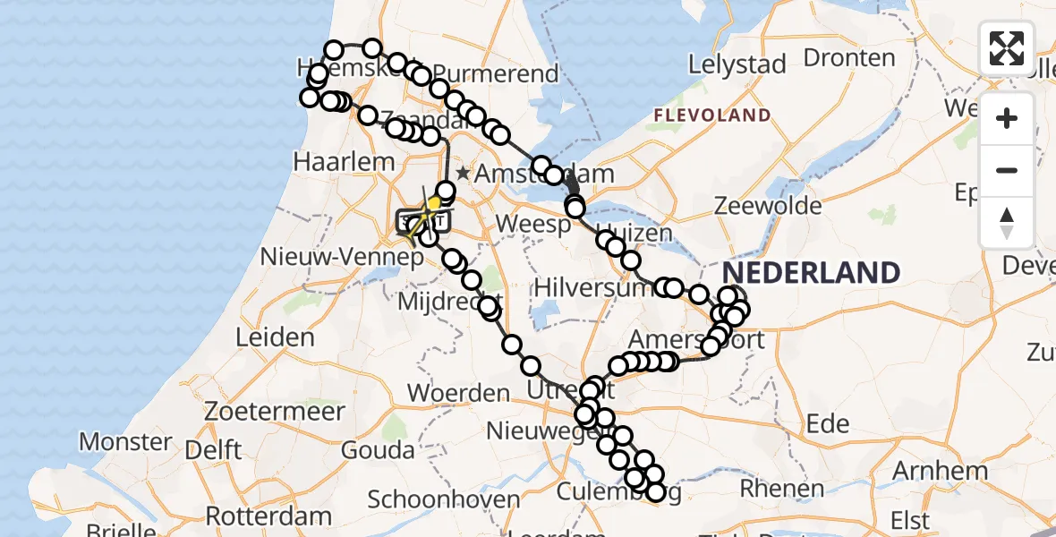 Routekaart van de vlucht: Politieheli naar Schiphol, Thermiekstraat