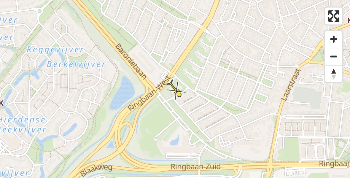 Routekaart van de vlucht: Lifeliner 3 naar Tilburg