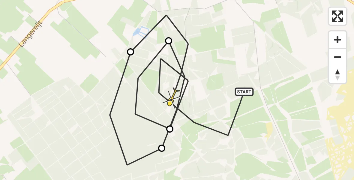 Routekaart van de vlucht: Politiehelikopter naar Oirschot, Hemelrijken