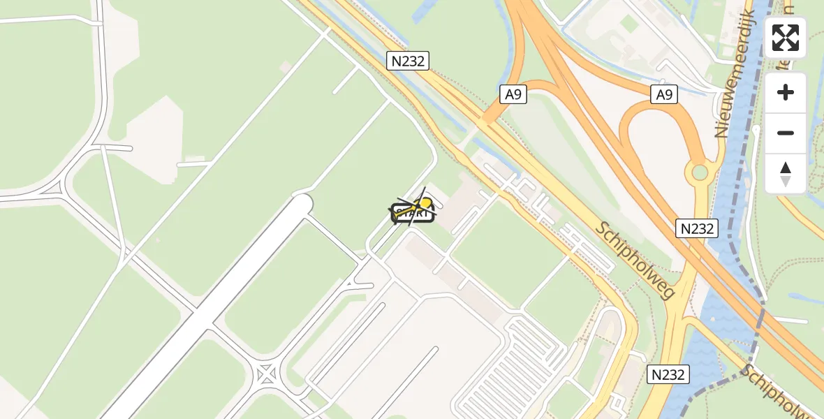 Routekaart van de vlucht: Politiehelikopter naar Schiphol, Loevesteinse Randweg