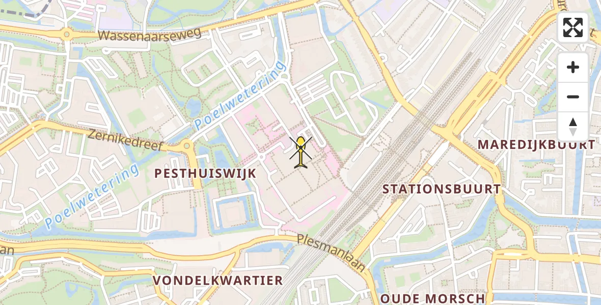 Routekaart van de vlucht: Lifeliner 2 naar Leiden