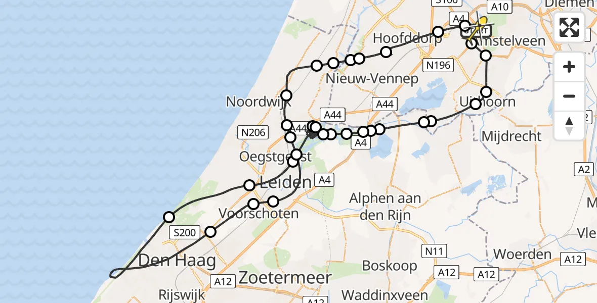 Routekaart van de vlucht: Politiehelikopter naar Schiphol, Thermiekstraat
