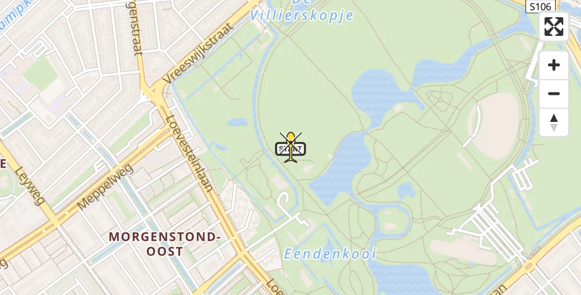 Routekaart van de vlucht: Lifeliner 2 naar Den Haag, Henriëtte Roland Holstweg