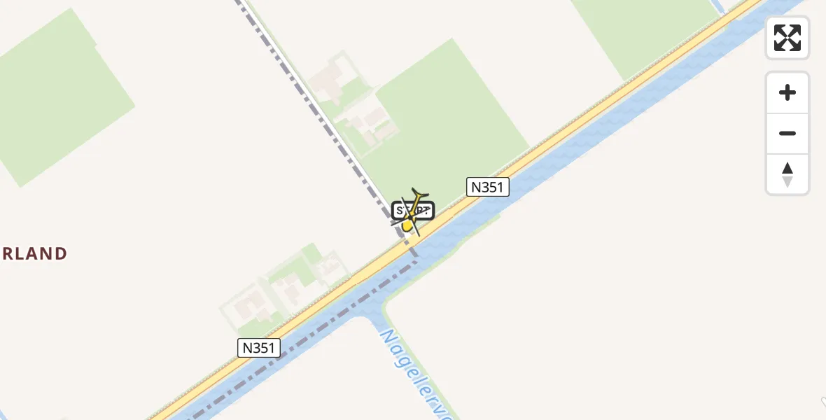 Routekaart van de vlucht: Lifeliner 1 naar Tollebeek, Urkerdwarspad